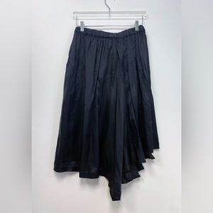 Comme des Garçons Asymmetric Wide Leg Cupro Culottes Skirt Black Medium
